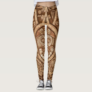 Maya Tribal Pagan: Ornamental Texture Leggings