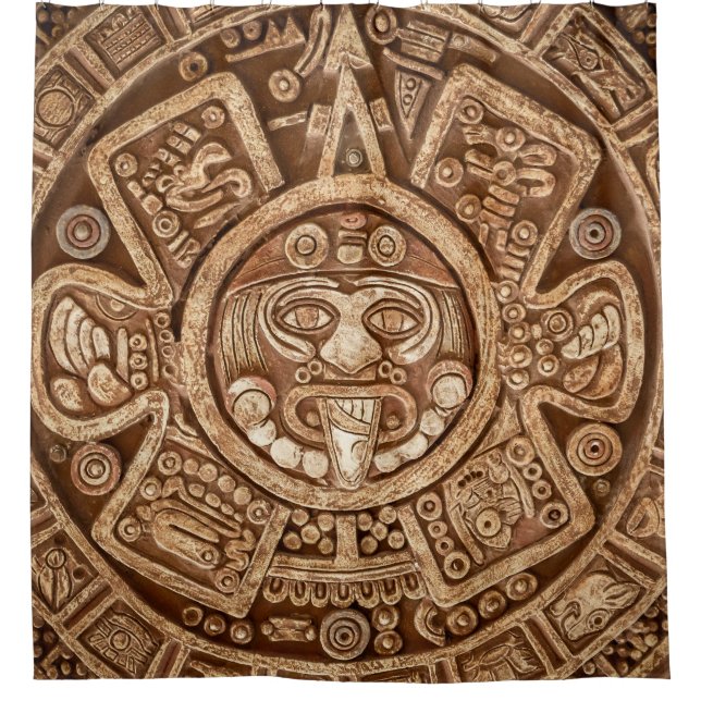 Maya Tribal Pagan: Ornamental Texture Shower Curtain (Front)