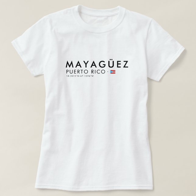 Mayaguez Puerto Rico T-Shirt | Coordinates Tee (Design Front)