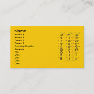 Mayan Alphabet Business Card