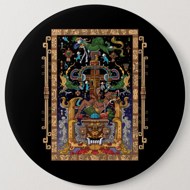 Mayan Astronaut King Pakal 6 Cm Round Badge (Front)