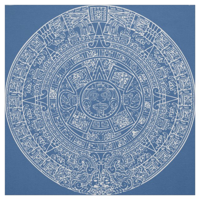 Mayan Aztec Sun Calender on ANY CUSTOM COLOR Fabric (Swatch)