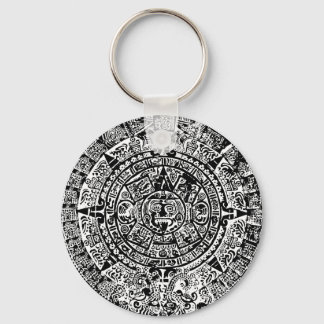 Mayan Calendar Black Key Ring