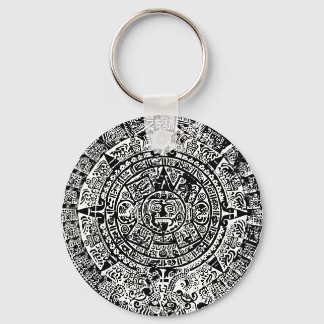Mayan Calendar Black Key Ring (Front)