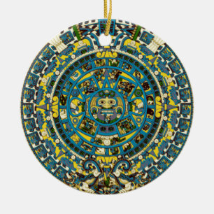 mayan calendar ceramic tree decoration