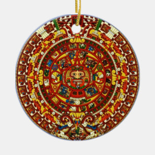 mayan calendar ceramic tree decoration