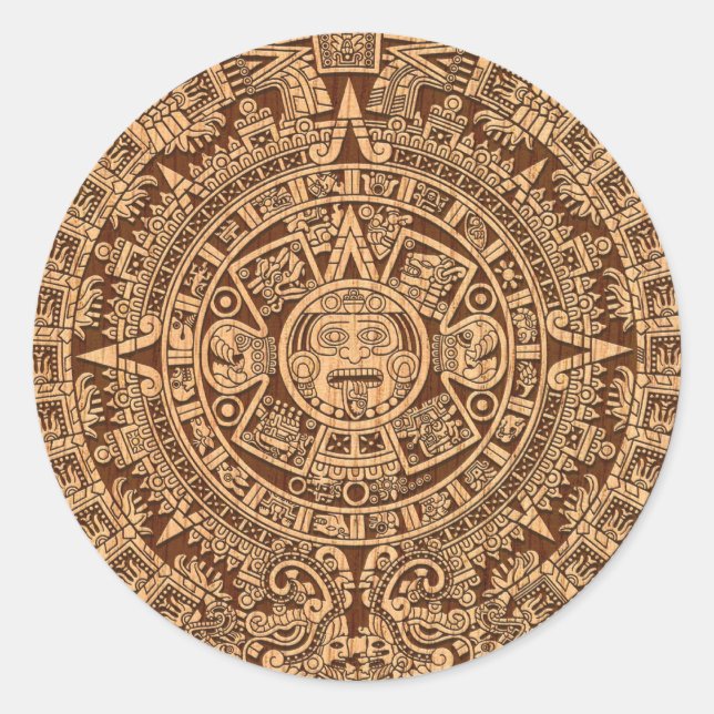 Mayan Calendar Classic Round Sticker (Front)