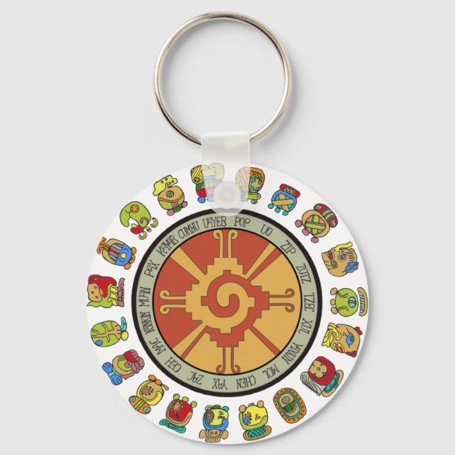 Mayan Calendar Design Key Ring (Front)