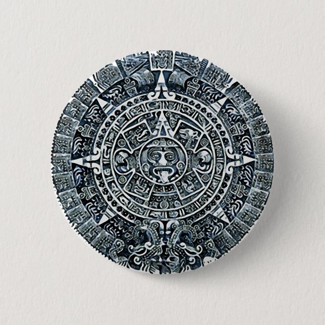 Mayan Calendar / Maya Kalender 6 Cm Round Badge (Front)
