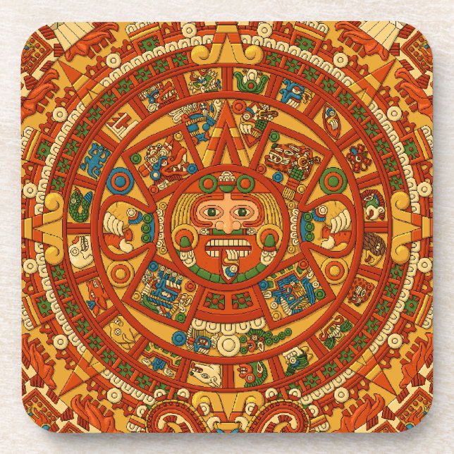 'Mayan Calendar Stone' Coaster (Front)