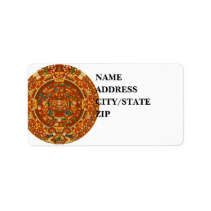 'Mayan Calendar Stone' Label