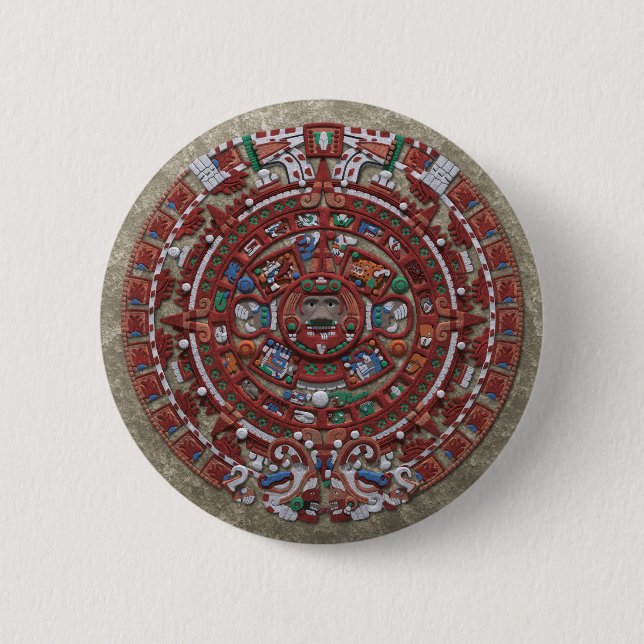 Mayan Calender 6 Cm Round Badge (Front)