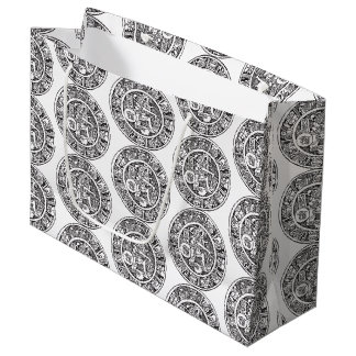 Mayan circle, Mexican hieroglyph (Maya) Large Gift Bag