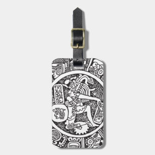 Mayan circle, Mexican hieroglyph(Maya) Luggage Tag