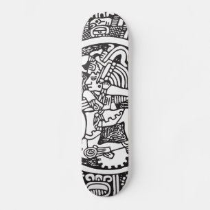 Mayan circle, Mexican hieroglyph(Maya) Skateboard