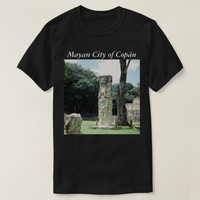 Mayan City Copan Honduras Ancient Ruins Photo T-Shirt (Design Front)