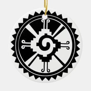 Mayan Deity Symbol Hunab Ku Ceramic Tree Decoration