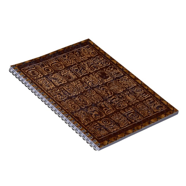 Mayan Hieroglyphics Panel Spiral Notebook (Right Side)