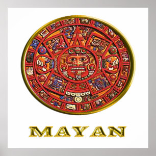 Mayan Indian art Poster