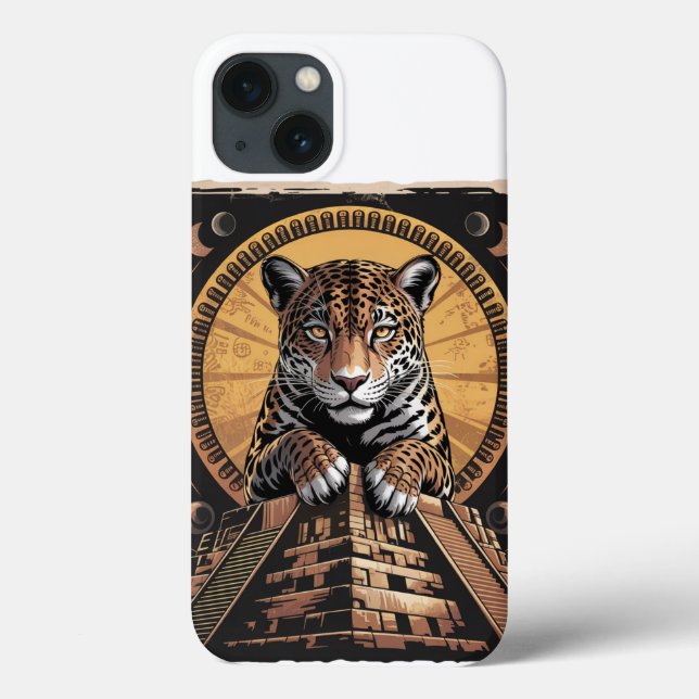Mayan Jaguar Guardian | Aztec Mythology Art Case-Mate iPhone Case (Back)