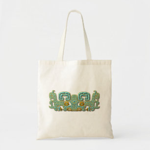 Mayan Jaguar-turquoise and gold Tote Bag
