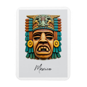 Mayan Mask Mexico Travel Magnet