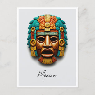 Mayan Mask Mexico Travel Postcard