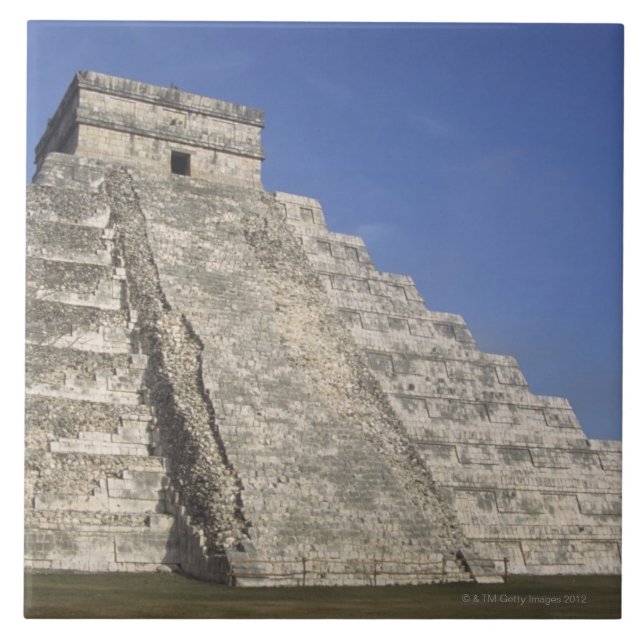 Mayan ruins at Chichen Itza, Kukulcans Pyramid Tile (Front)