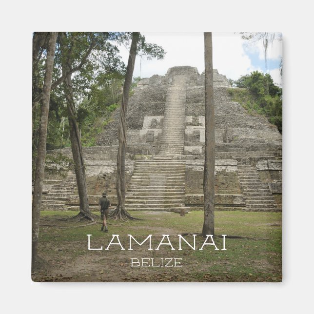 Mayan Ruins at Lamanai, Belise Magnet (Front)