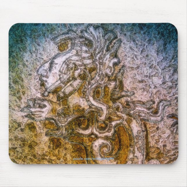 MAYAN SERPENT GOD Ancient Art Mousepad (Front)