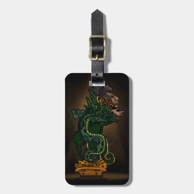 Mayan Serpent God Luggage Tag (Front Vertical)