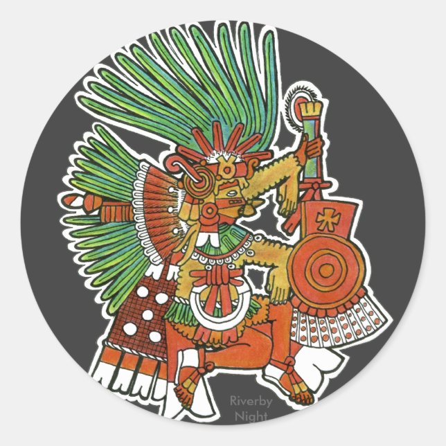 Mayan Tezcalipoca God Classic Round Sticker (Front)