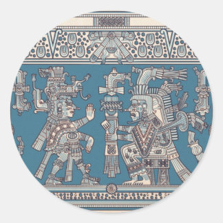 Mayan Tulum Mural Classic Round Sticker