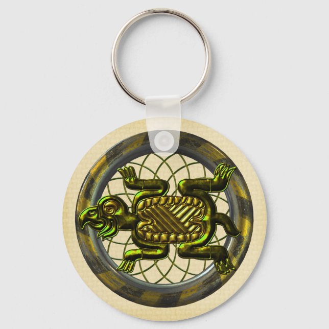Mayan Turtle Key Ring (Front)