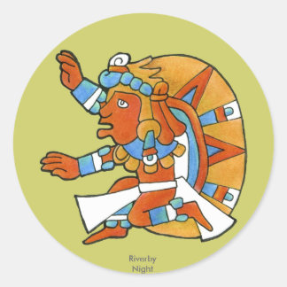 Mayan Warrior v.1 Classic Round Sticker
