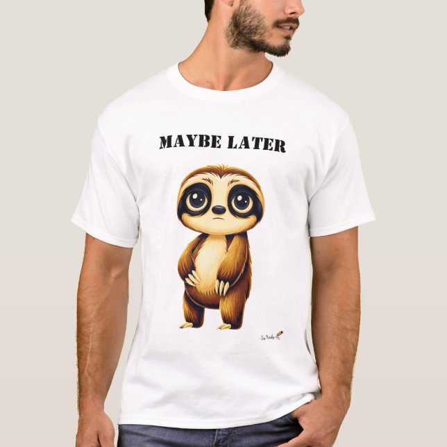 Maybe Later Funny Sloth T-Shirt (Front)
