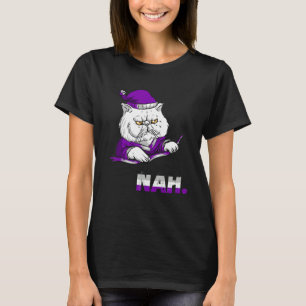 Maybe Never Nah Asexuality Ace Lgbqa Angry Cat Ase T-Shirt