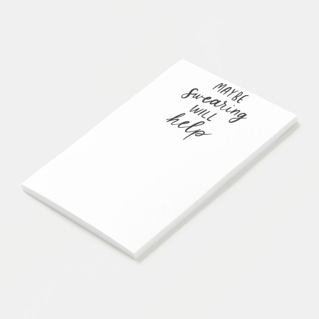 Maybe Swearing Will Help Funny Notepad (Angled)
