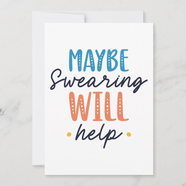 Maybe Swearing Will Help Thank You Card (Front)