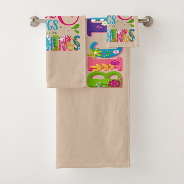 Maybe The Little Things Are Actually The Big Thing Bath Towel Set (Insitu)