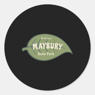 Maybury State Park Michigan Fall Leaves Vacation  Classic Round Sticker