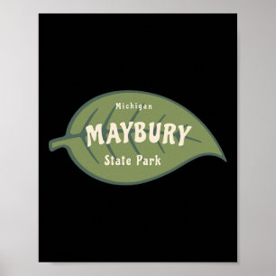 Maybury State Park Michigan Fall Leaves Vacation Poster