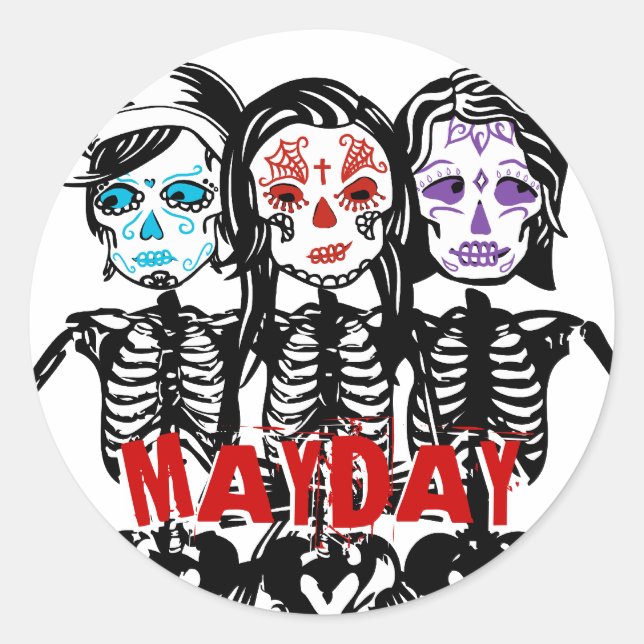 mayday : colour touched classic round sticker (Front)