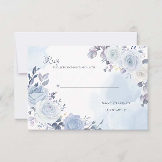 Mayflower Blue RSVP Cards (Front)