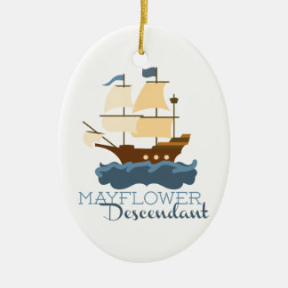 Mayflower Descendant Ceramic Tree Decoration