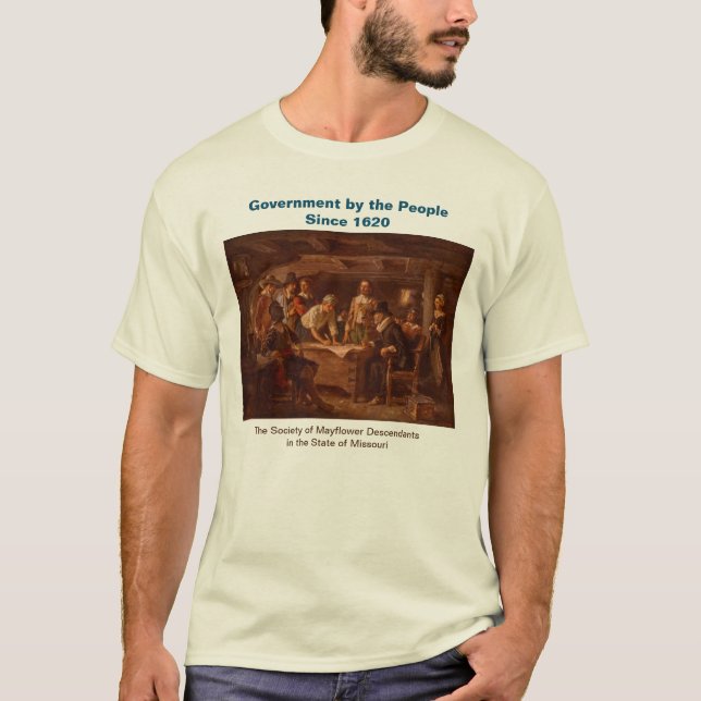 Mayflower Descendant Government by the People 1620 T-Shirt (Front)
