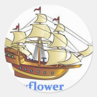 Mayflower Descendant Sailing Ship Anniversary Classic Round Sticker
