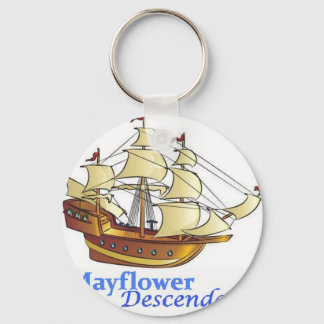 Mayflower Descendant Sailing Ship Key Ring