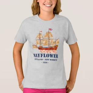 Mayflower Tall Ship - England to New World in 1620 T-Shirt