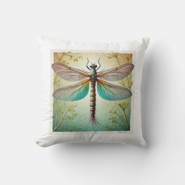 Mayfly in Natural Harmony 100924IREF234 - Watercol Cushion (Front)